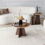Hanah Home Mesa de Centro Mushroom Gold y Walnut